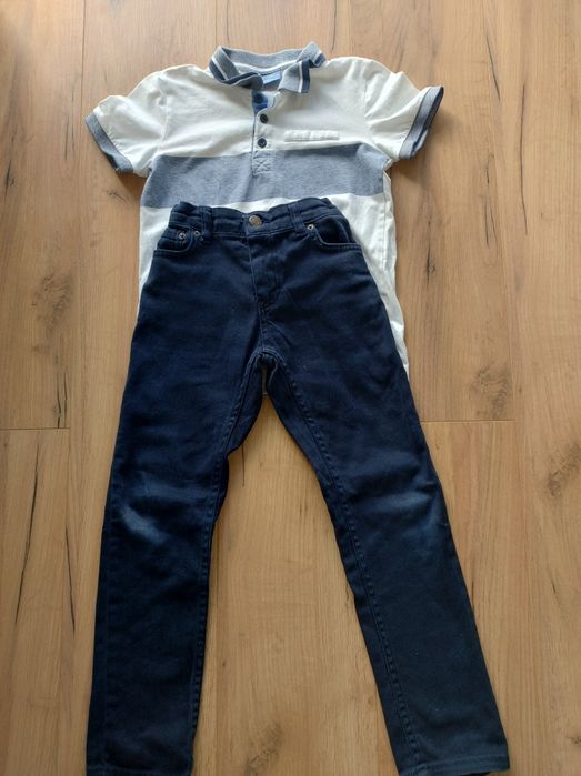 Zestaw 128 Białe polo Coccodrilo granatowe spodnie