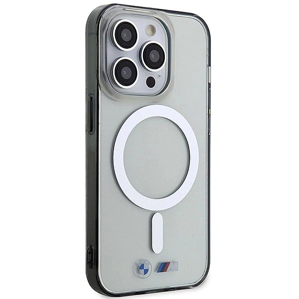 Etui BMW Silver Ring MagSafe na iPhone 15 Pro Max - przezroczyste
