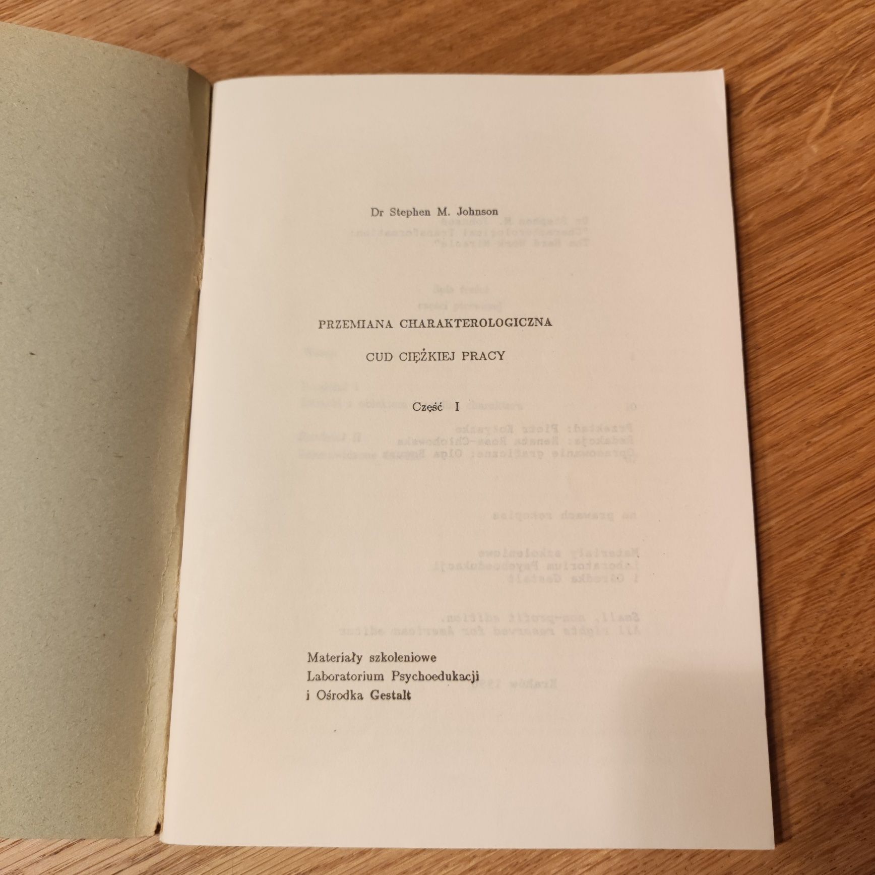 Stephen M. Johnson Przemiana Charakterologiczna Cud ciężkiej pracy