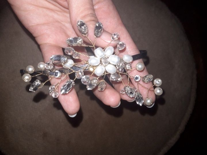 Украшение свадебное цветы на обруче