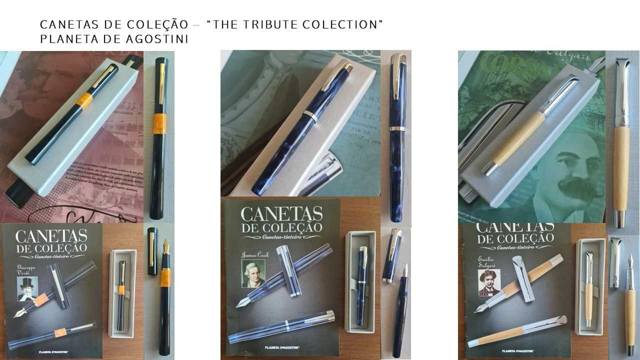 Coleção de 25 canetas Planeta Agostini - Novas com Caixa e Fascículos