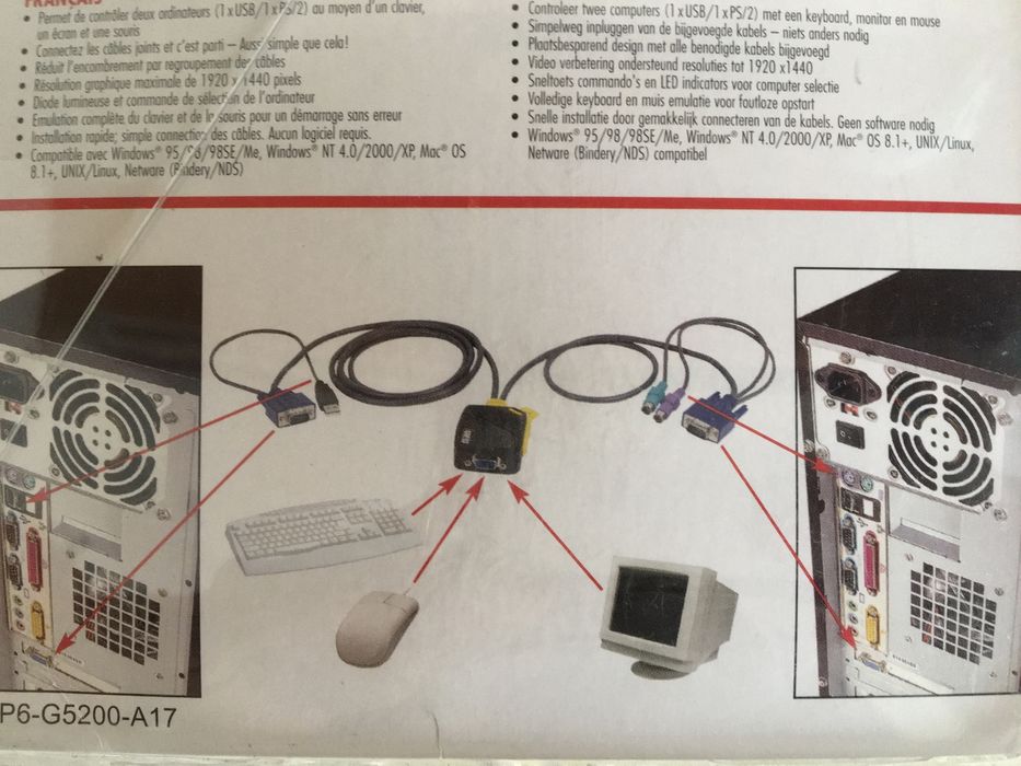 Cabo VGA combo USB/Ps2 (2 PCS) completo