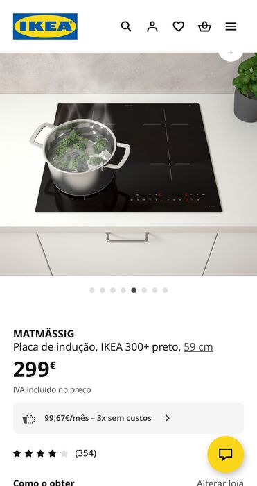 MATMÄSSIG
Placa de indução, IKEA 300+ preto, 59 cm