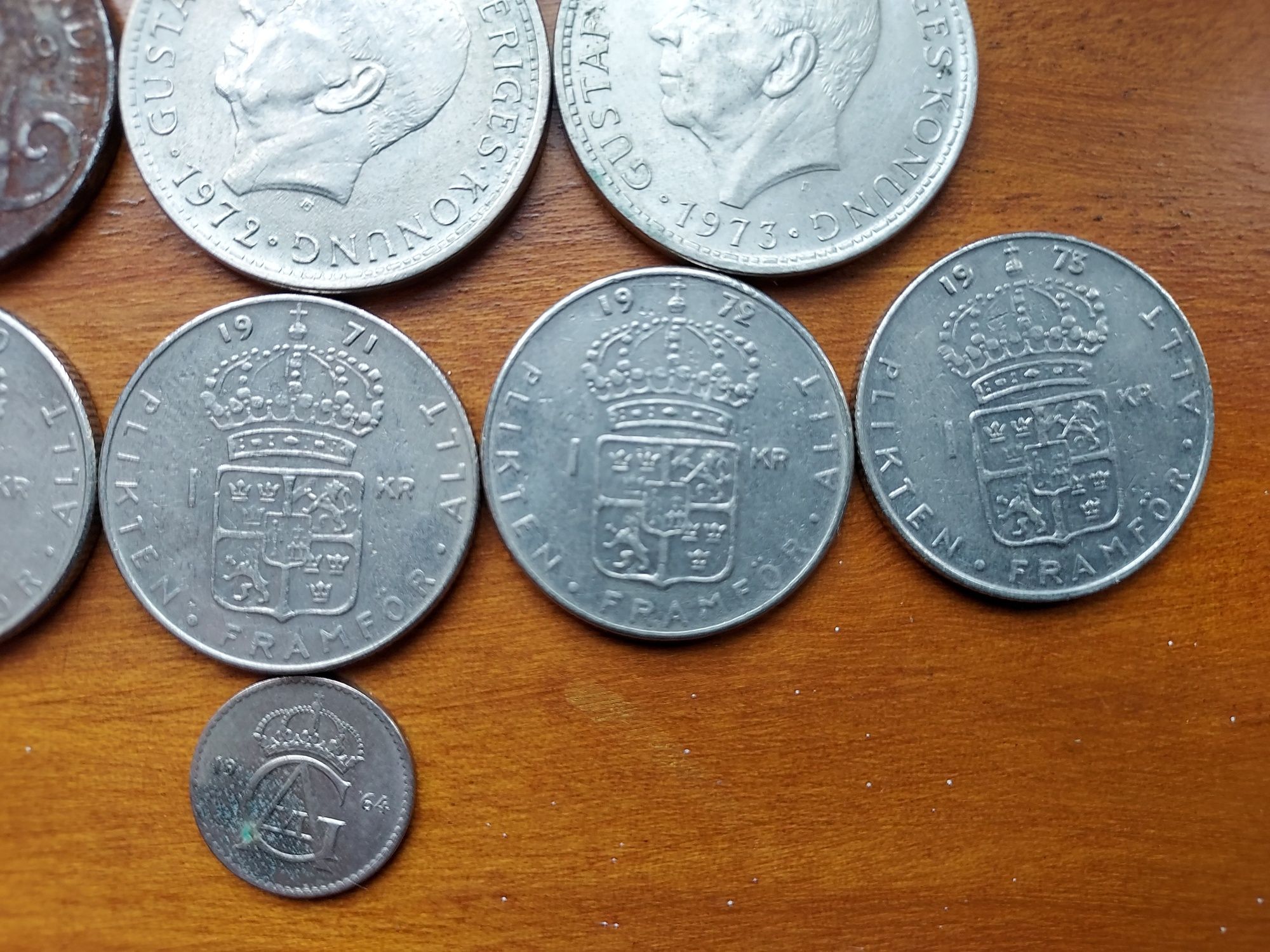 Lote de 10 moedas da Suécia Antiga de 1925 até 1973