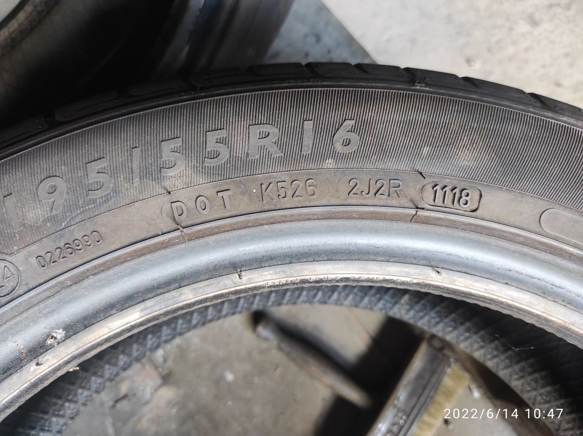 195.55.16 Dunlop 1шт лето БУ склад шины резина из Европы R16 55 195