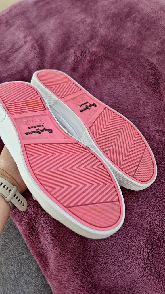Pepe Jeans Sneakersy biało różowe 36 stan BDB