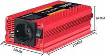 Power Inverter 12V 230V 2000W Przetwornica napięcia  LCD 2 USB