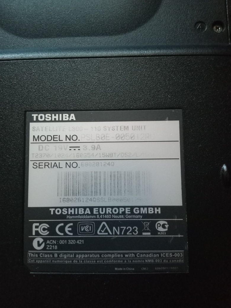 Ноутбук Toshiba  satelite L300