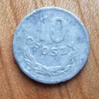 Moneta PRL 10 groszy 1966 destrukt odwrotka 200°