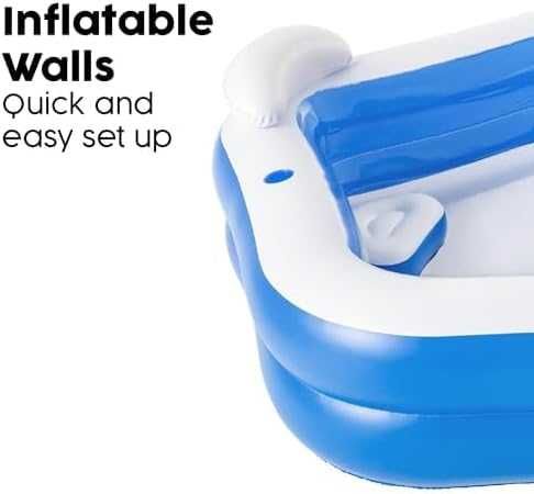 Piscina insuflável  com duas poltronas porta-bebidas 213x206x69cm NOVO