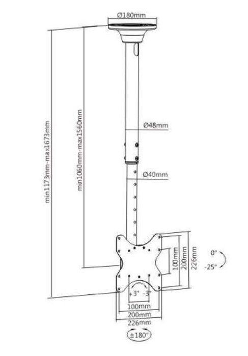 24"-43" Стельовий кронштейн для телевізора ITECH CELB-52L