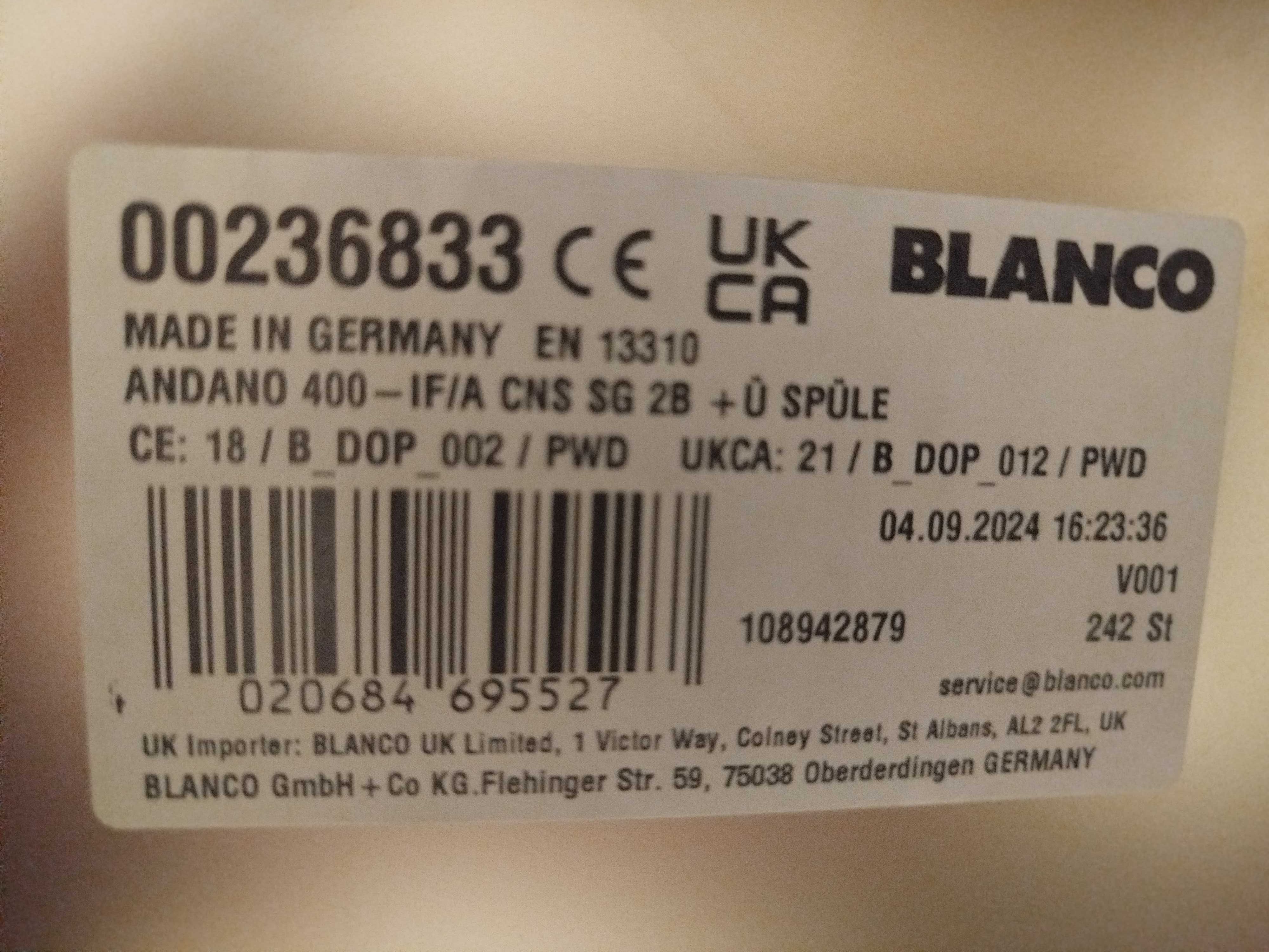 Zlewozmywak BLANCO ANDANO 400 IF/A