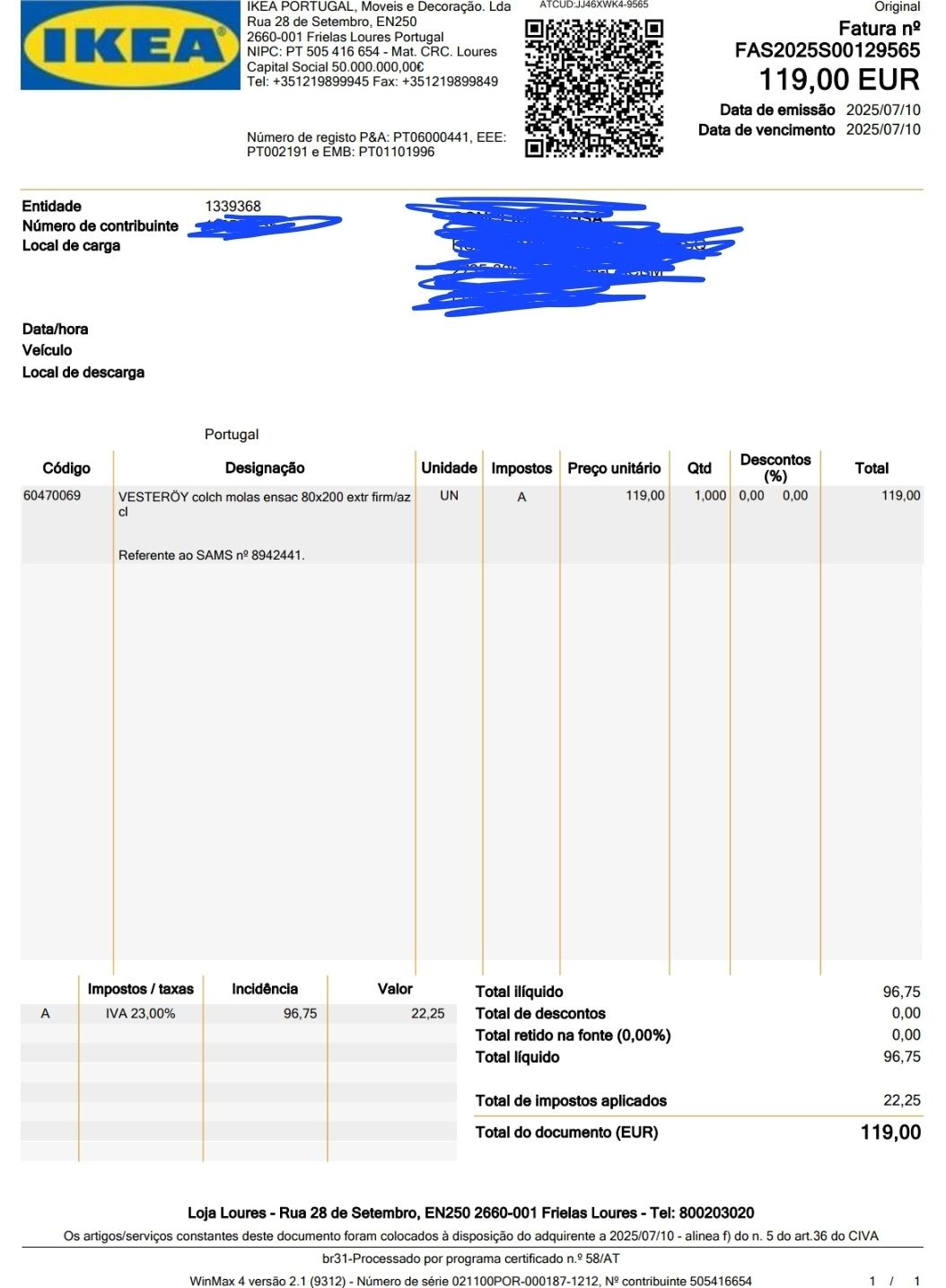 Colchão IKEA 80x200 como novo