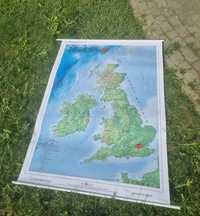 Mapa wysp brytyjskich plakat