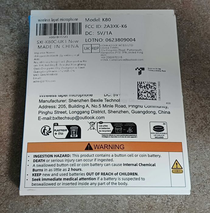 Бездротовий мікрофон петличний CKOKC K80 для iPhone, iPad,Android