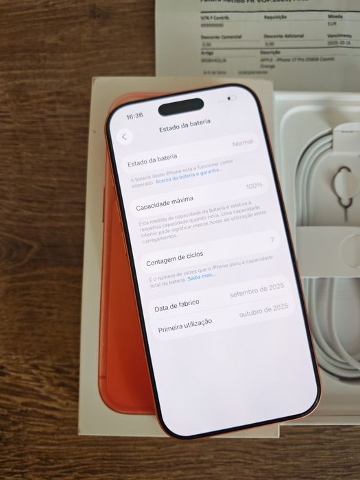 iPhone 17 Pro 6.3" 256GB Cosnic Orange Seminovo Novo C/Garantia Aceito