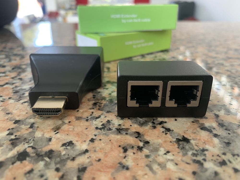 Extensor HDMI via cabo de rede RJ45 cat5e cat6 ethernet