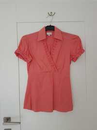 NEXT Koralowa różowa bluzka koszula z krótkim rękawem