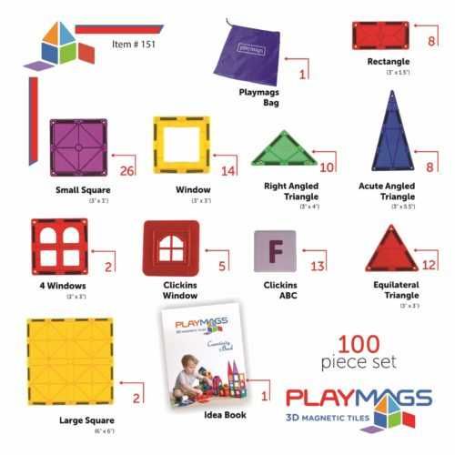 Магнитный конструктор Playmags 100 180 60 PicassoTiles \3D от 3-х лет