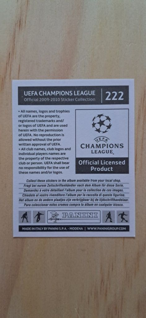 Cromo futebol de Deco da Panini