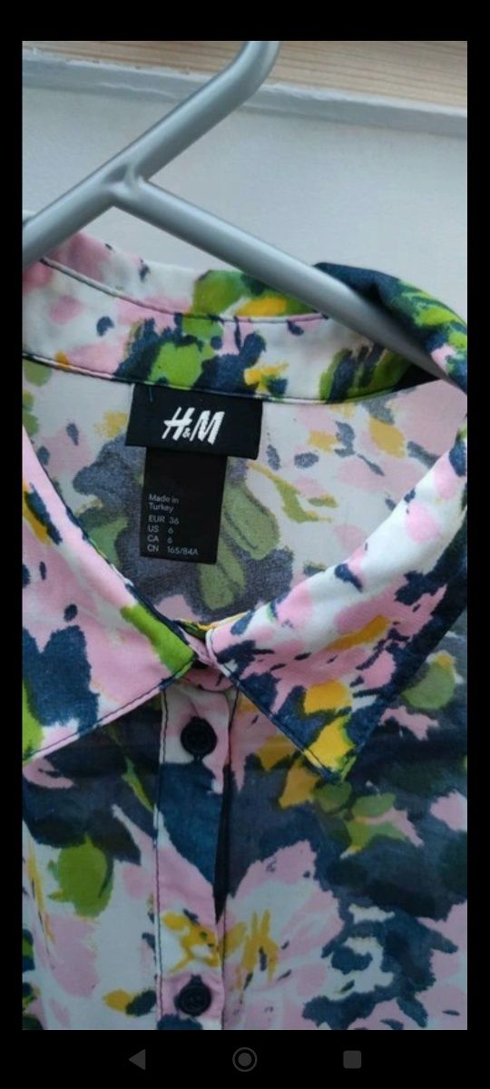 Koszula bluzka koszulowa H&M rozmiar S/36/8 kolorowa
