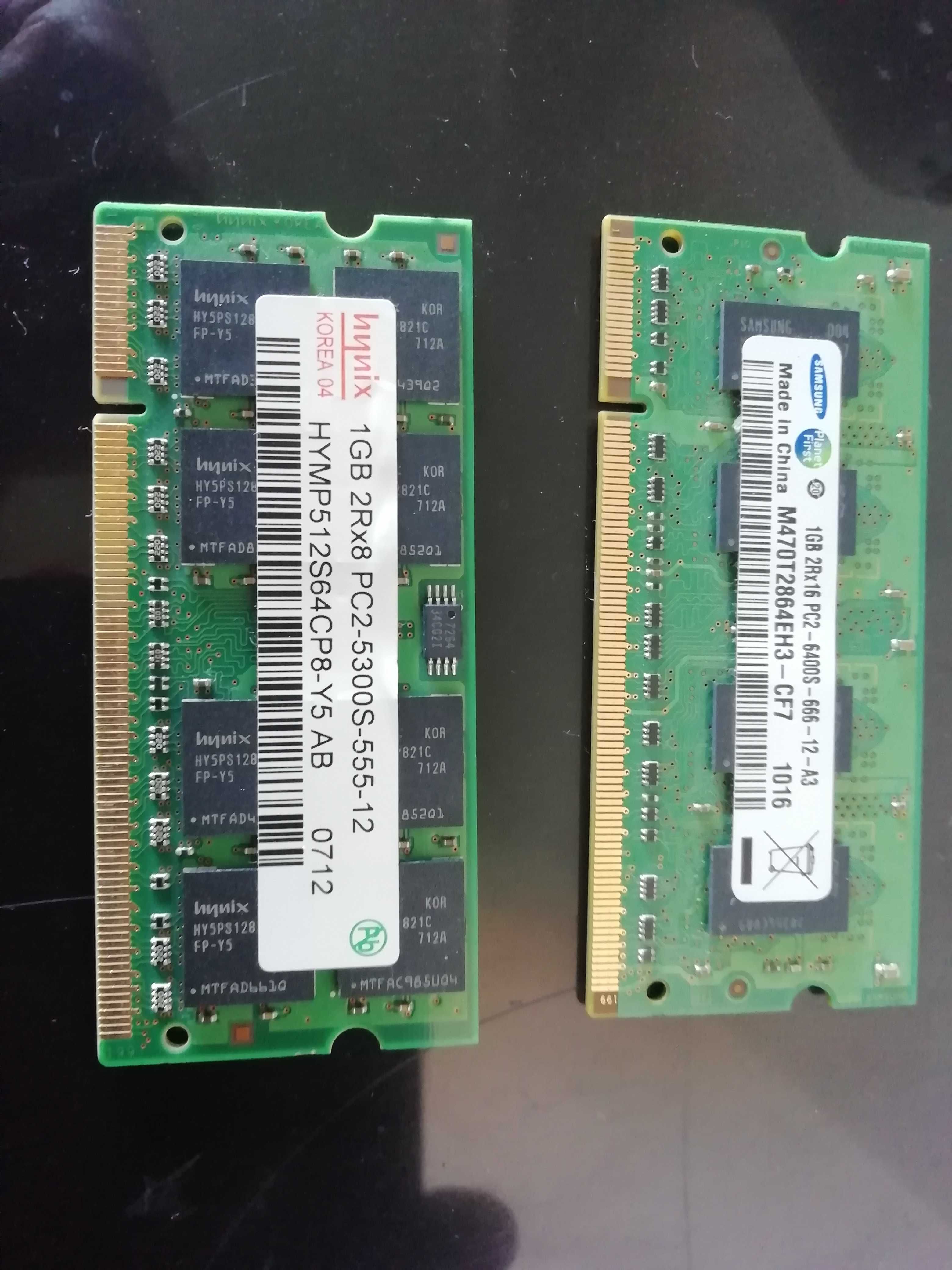 Memórias sodimm 1G DDR2