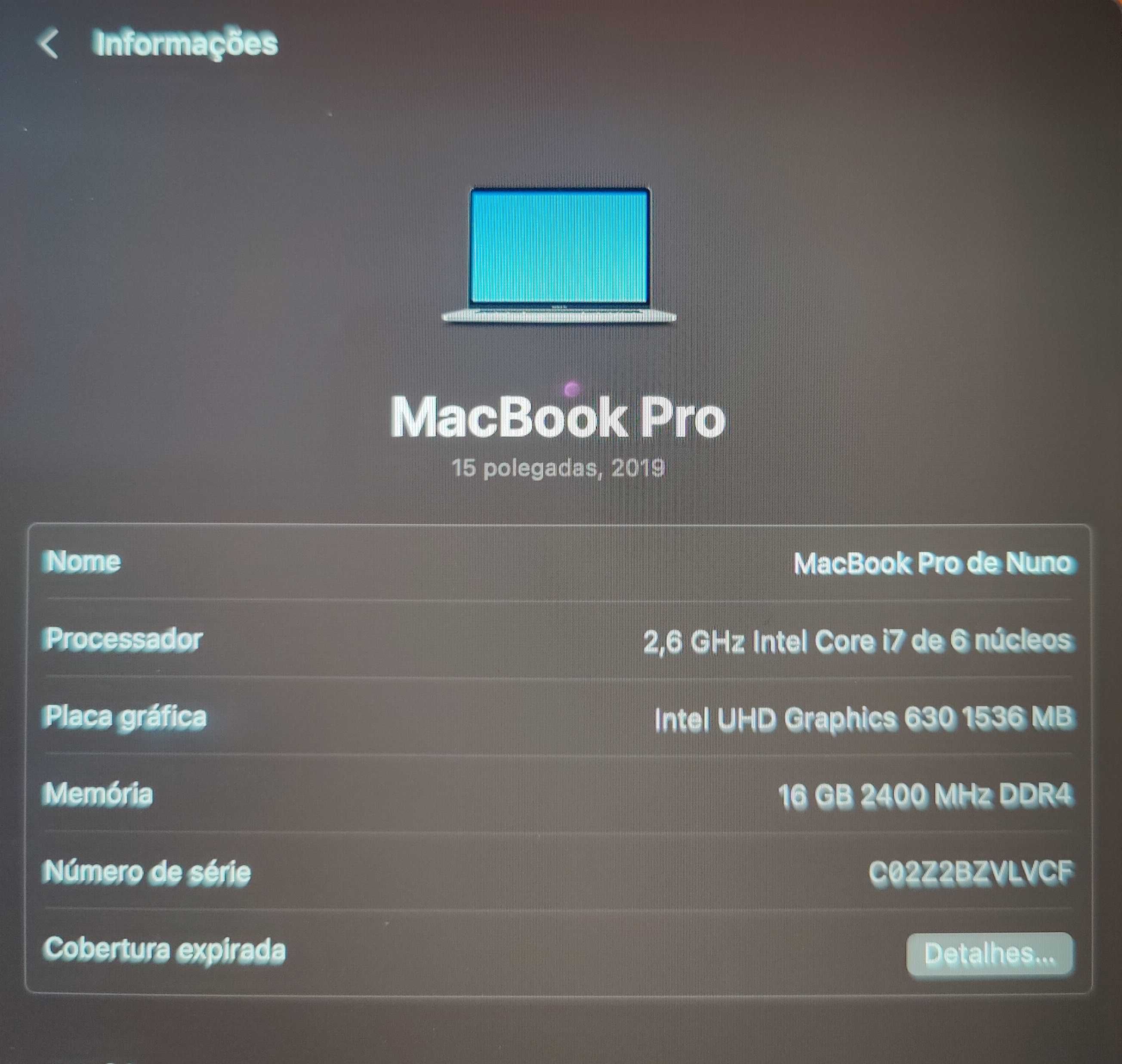 Apple MacBook Pro (15-inch, 2019, Four Thunderbolt 3 ports), 16GB