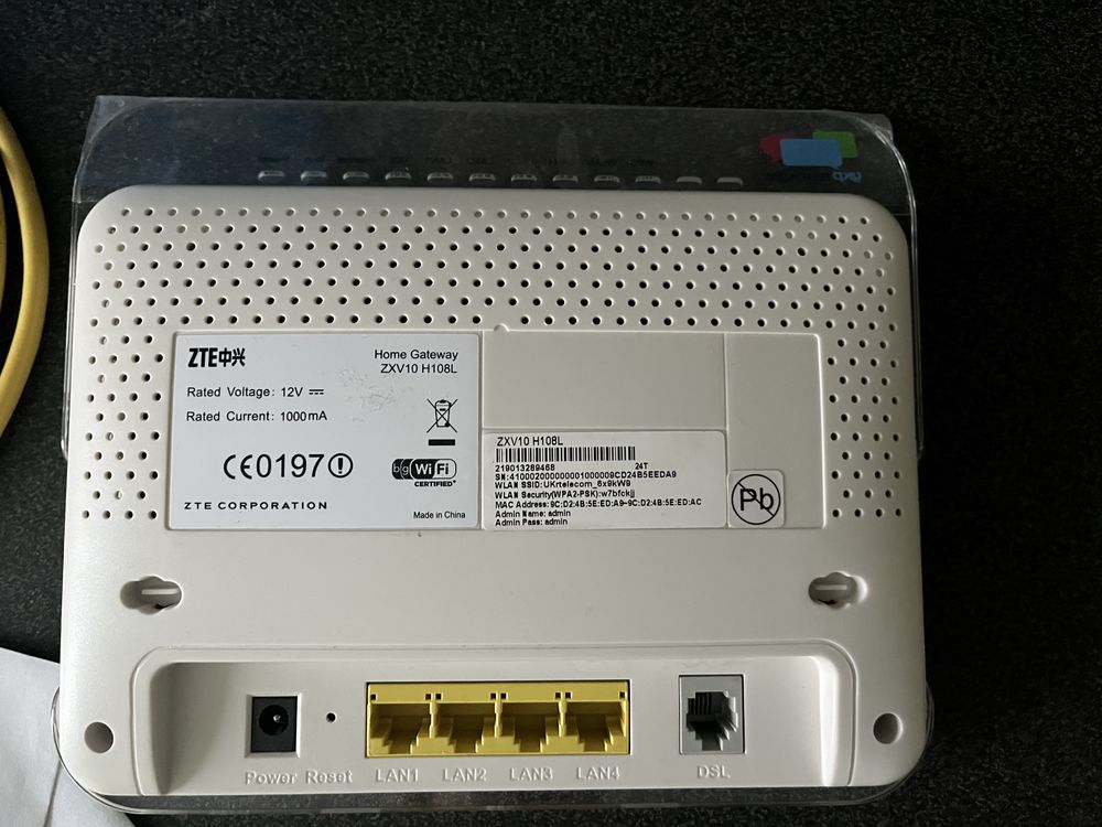 ADSL модем ZXV10 H108L
