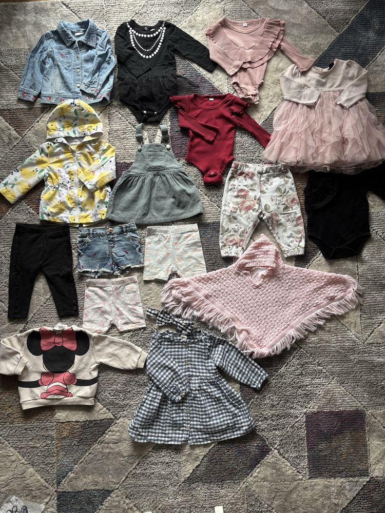Zestaw 16 ubranek dla dziewczynki r.74-Zara, H&M, Newbie, Gap-śliczne