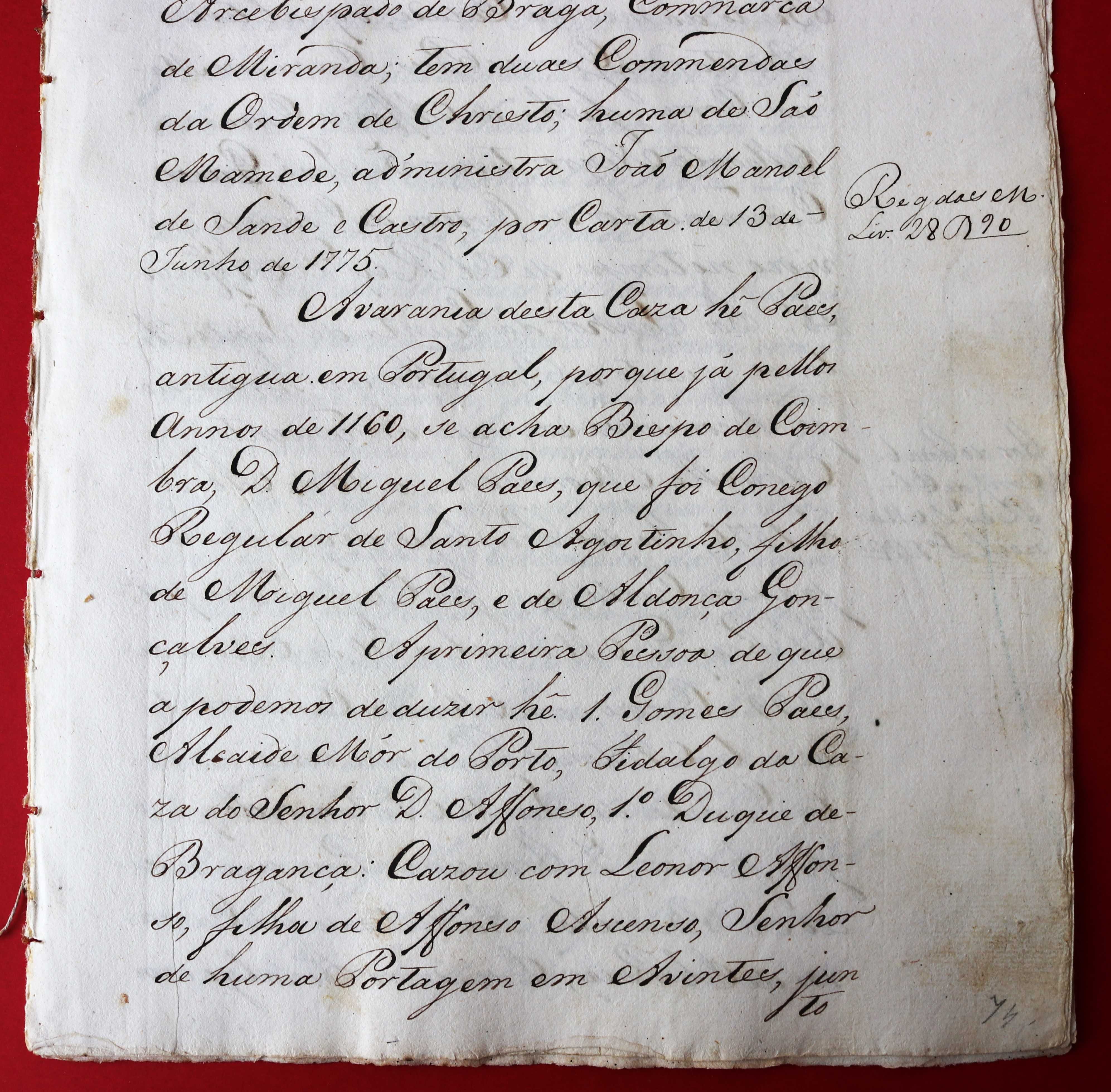 Comendadores de São Mamede do Mogadouro 1775 Ordem de Cristo