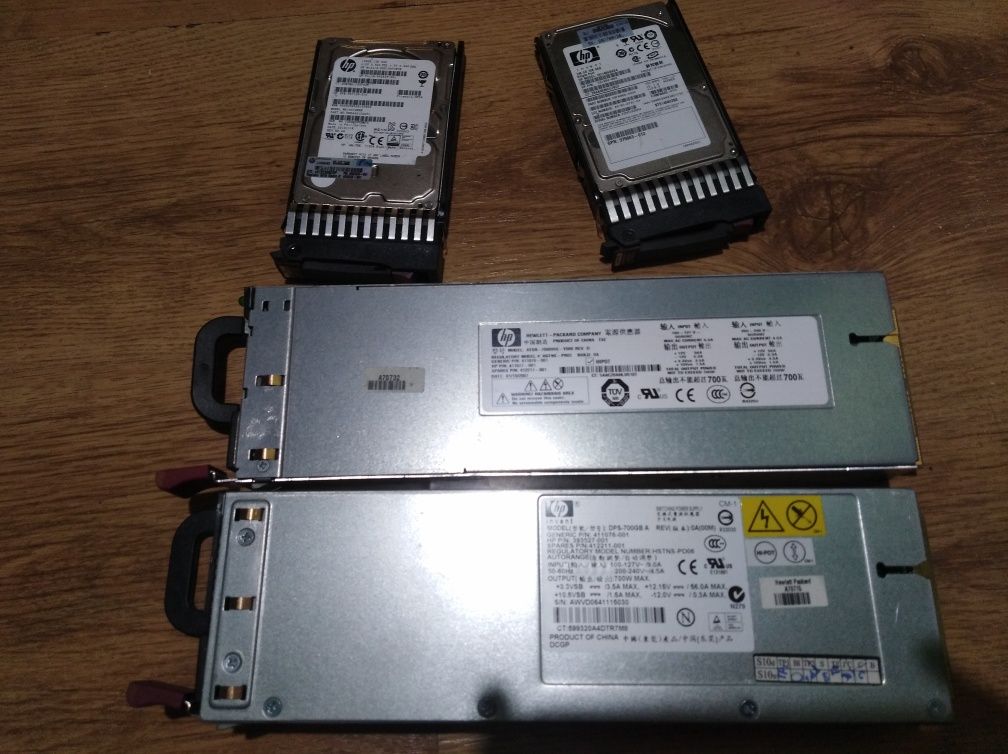 HP dysk zasilacz Sas serwer