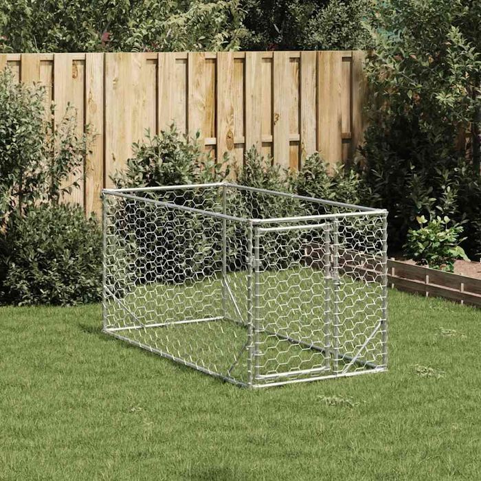 Vidaxl Zewnętrzna Buda Dla Psa Z Drzwiami 2X1X1 M Stal Ocynkowana