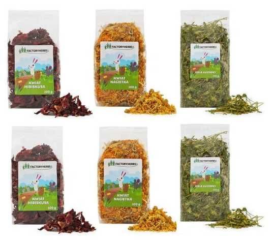 FACTORYHERBS mix ziela dla gryzoniów! 6 opakowań!!