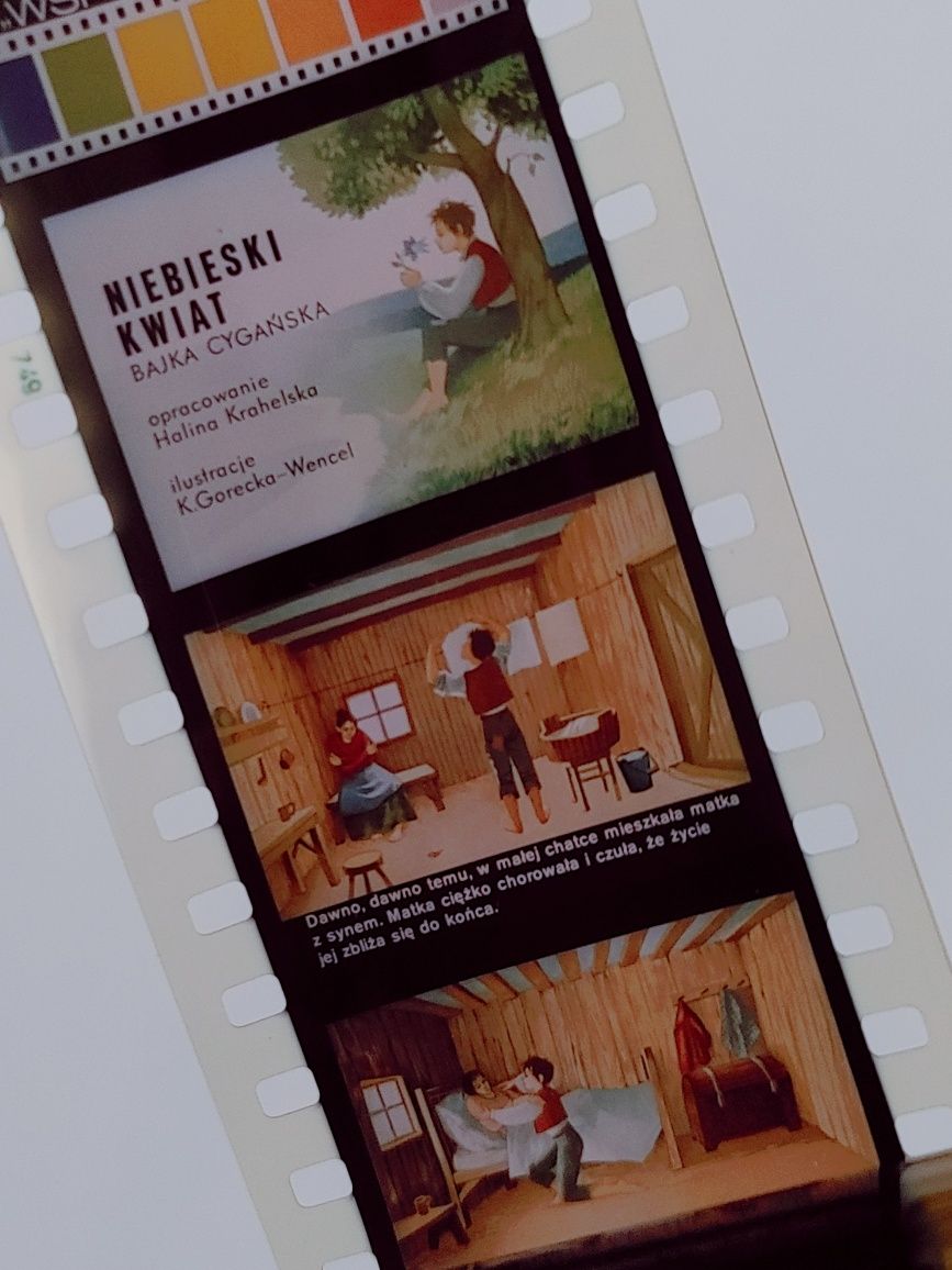 Bajka na rzutnik NIEBIESKI KWIAT bajki na kliszach prl retro klisze
