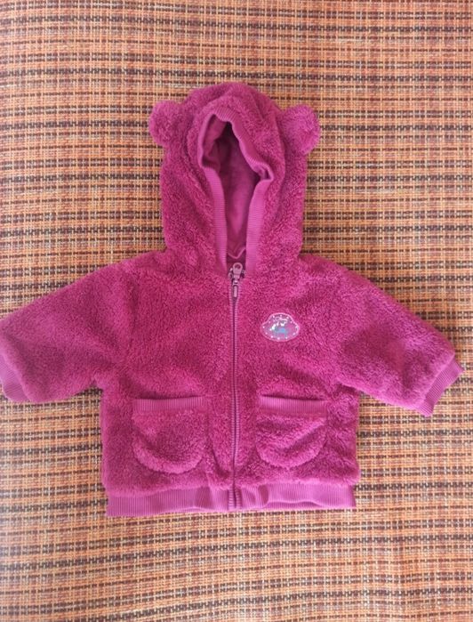 Тепла рожева кофта на блискавці для дівчинки
