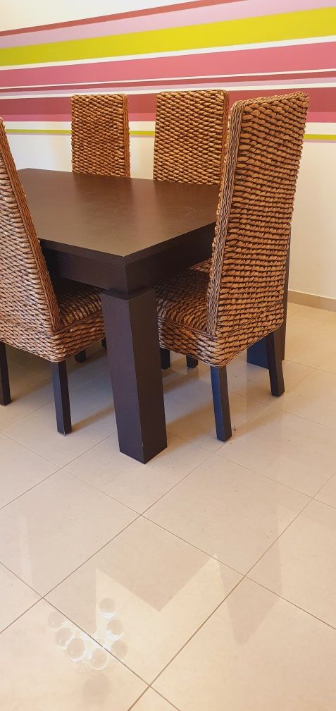 Mesa de Jantar extensível com abertura fácil - Carvalho escuro