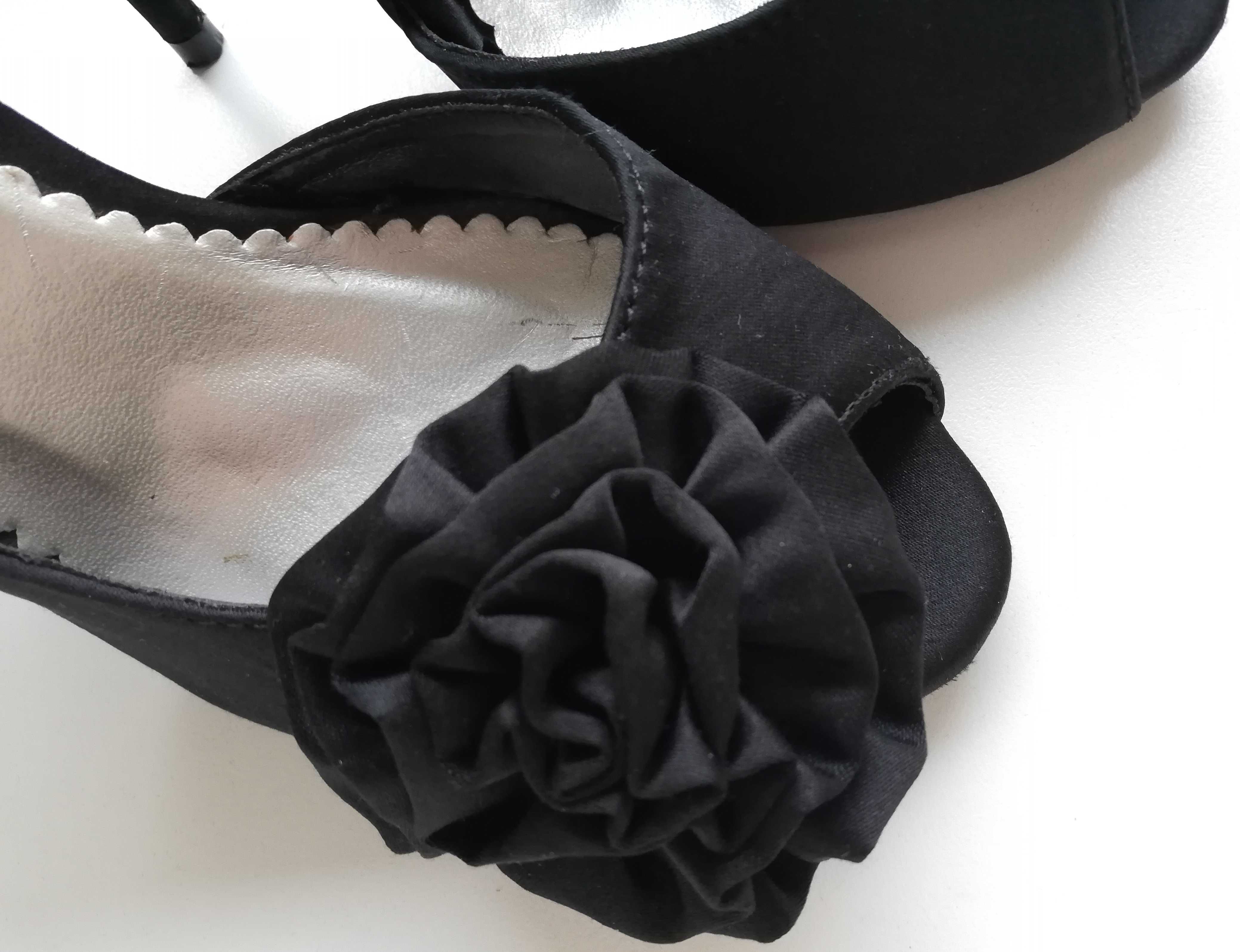 eleganckie szpilki wieczorowe 37 czółenka odkryte palce buty na wesele