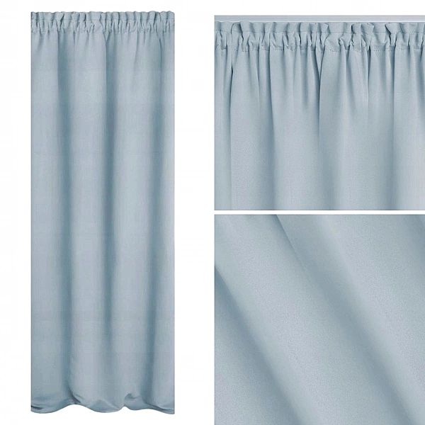 Zasłona gotowa okienna 140x270 Blackout Taśma Hold Błękitny