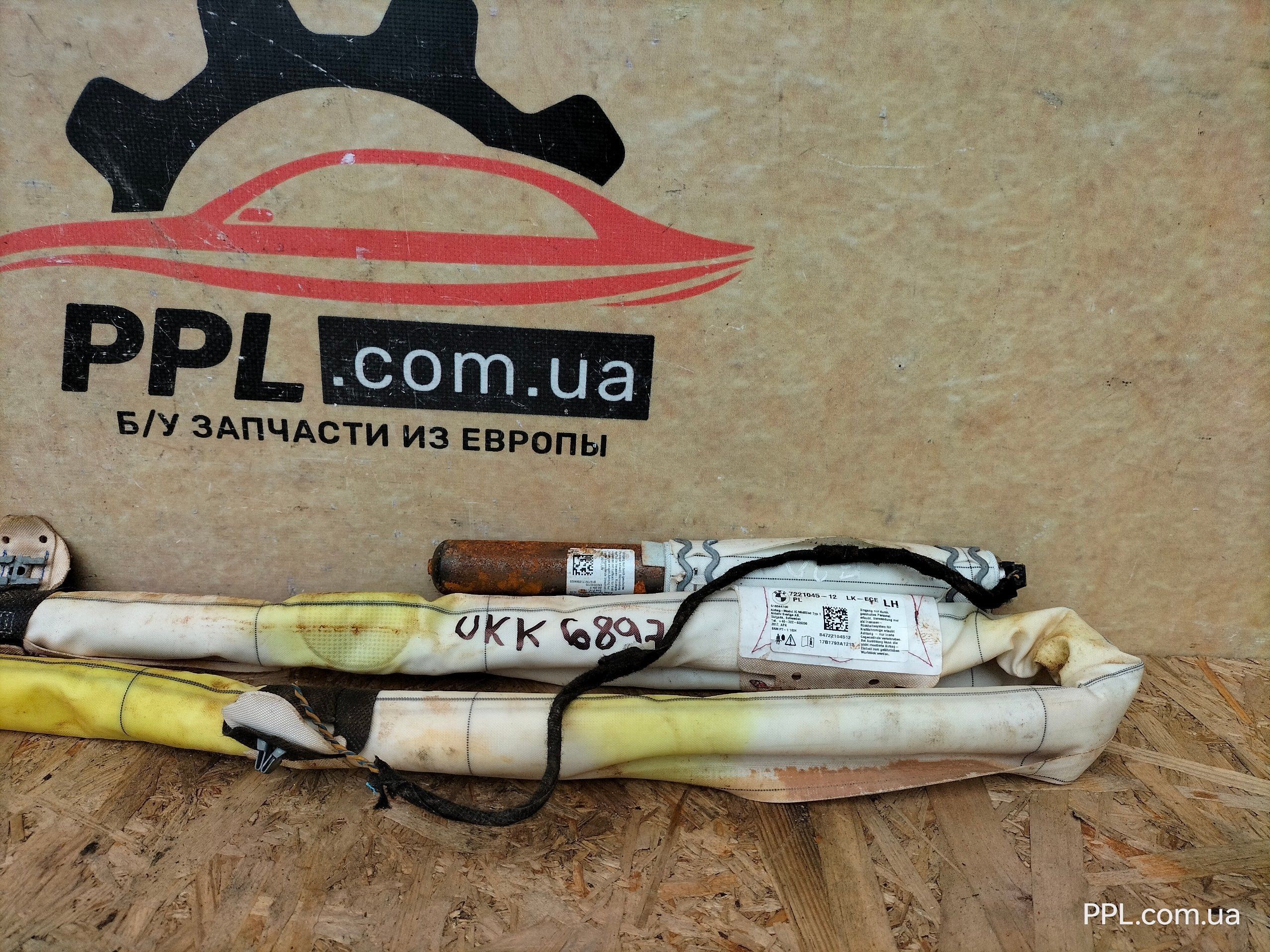 BMW 3 F30 11-18 Подушка безопасности левая шторка Airbag 7221045