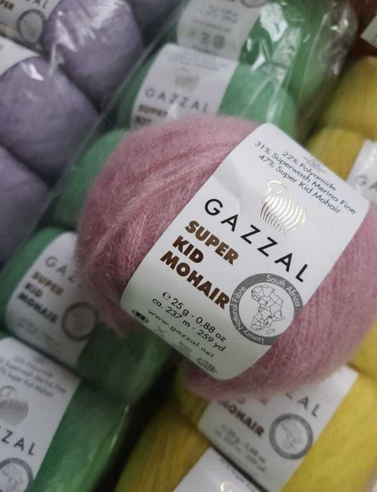 Пряжа Мохер GAZZAL Super Kid Mohair / ГАЗАЛ Супер Кід Мохер!