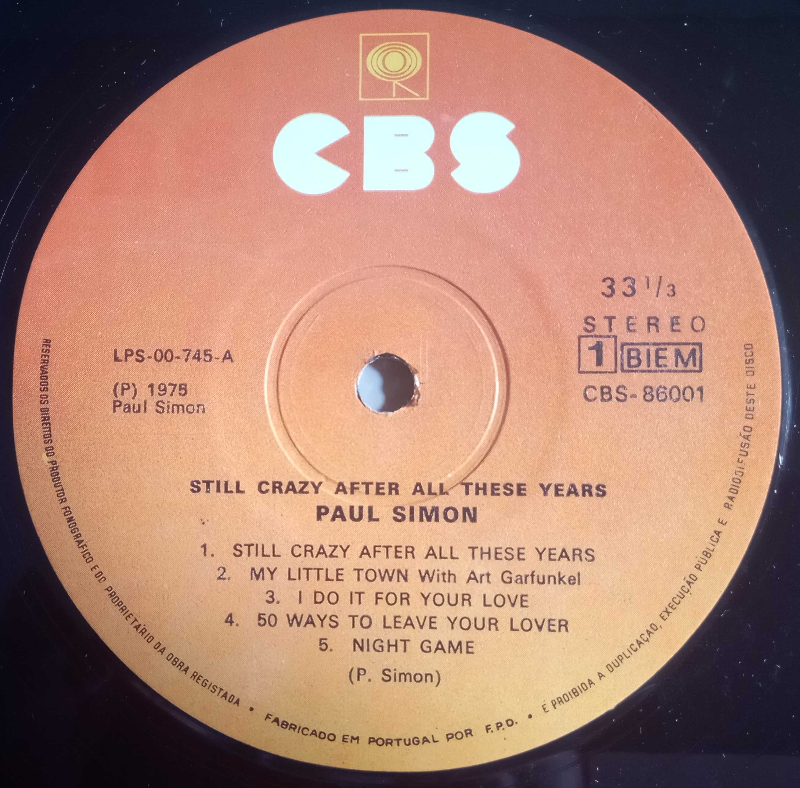 Paul Simon - - - - - Still Crazy After All These Years - - - - - LP