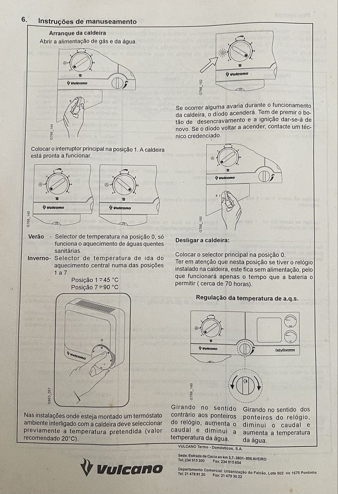Caldeira a gás propano de Marca Vulcano