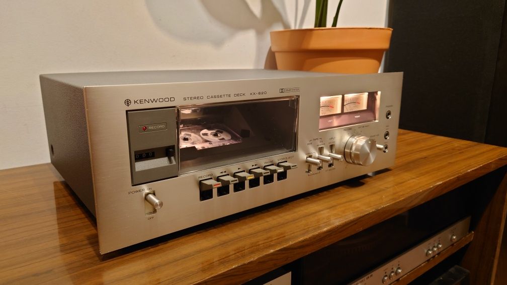 Kenwood KX620, magnetofon kasetowy, aluminium, wychyły, vintage 70'