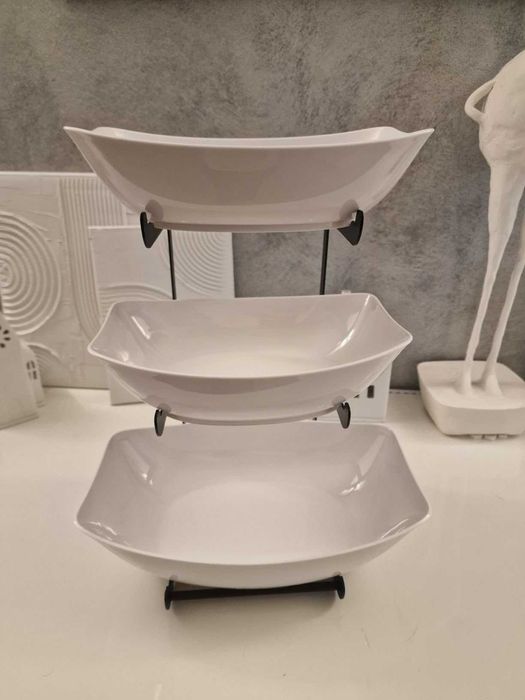 Stojak miski na owoce warzywa akcesoria do kuchni 3 poziomy