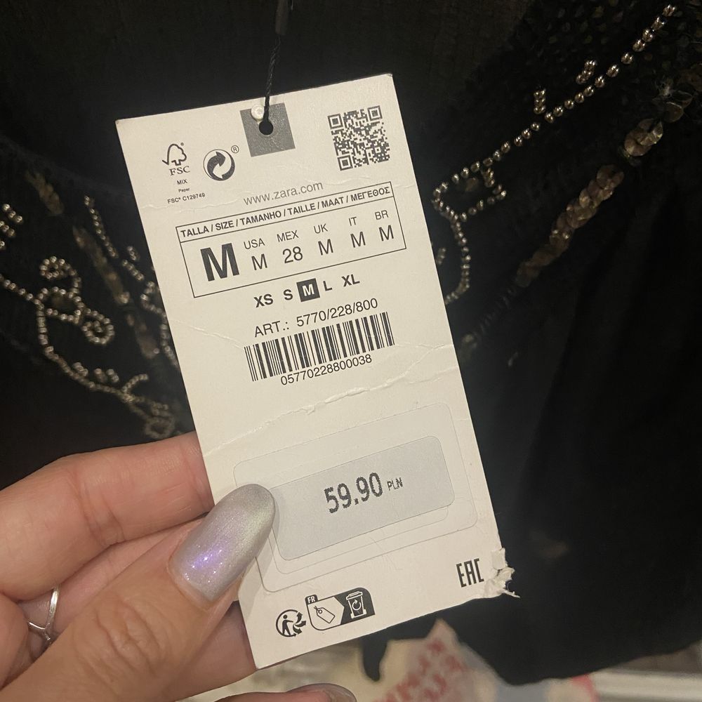Нова чорна блуза ZARA розмір M