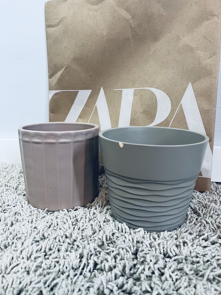 Piekne ceramiczne brazowe doniczki