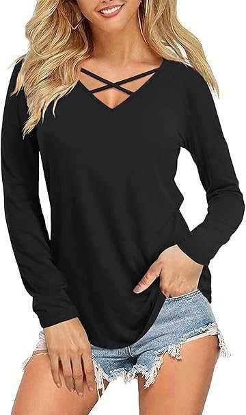 Nowa bluzka damska długi rękaw / bluzeczka /koszulka / S / RAYON !382!