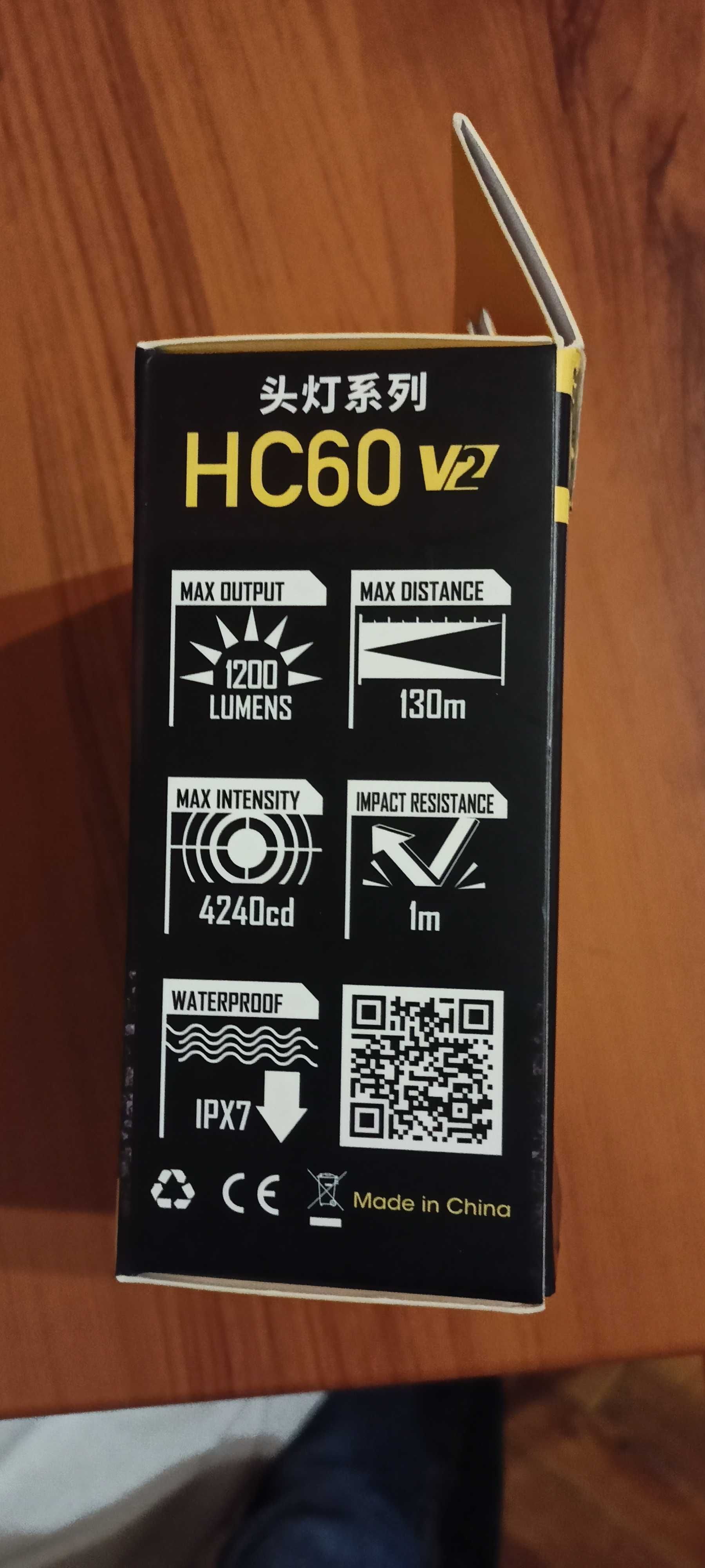 Ліхтарик налобний Nitecore HC60 V2