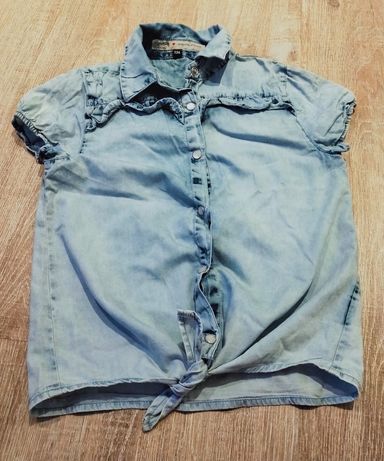 J.nowa koszula jeansowa vintage dla dziewczynki Report Young r.134cm