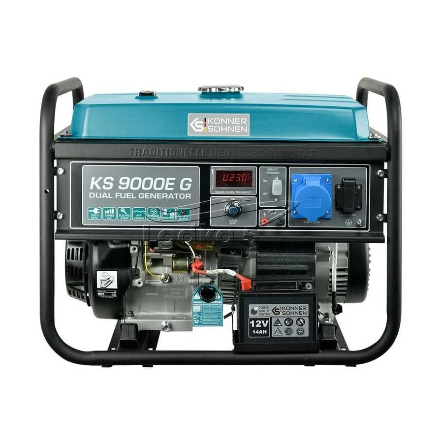 Генератор Konner&Sohnen KS 9000E G 6.5 кВт двопаливний, електростартер